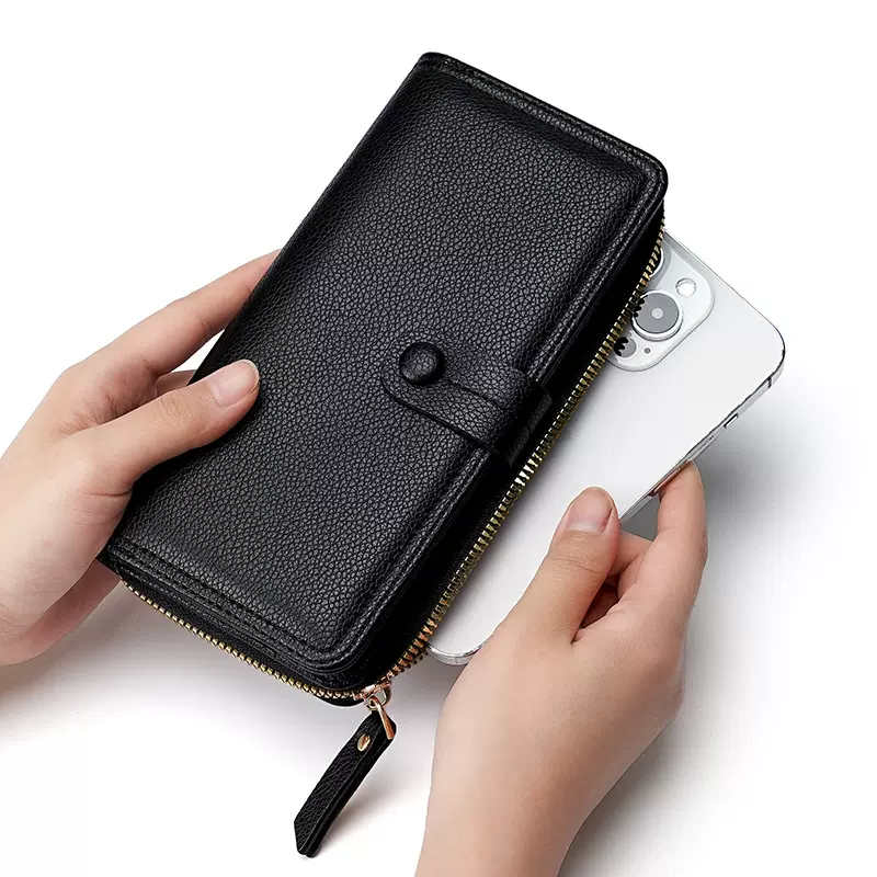 新款钱包女士长款时尚拉链搭扣钱夹跨境高级感大容量卡包零钱包包