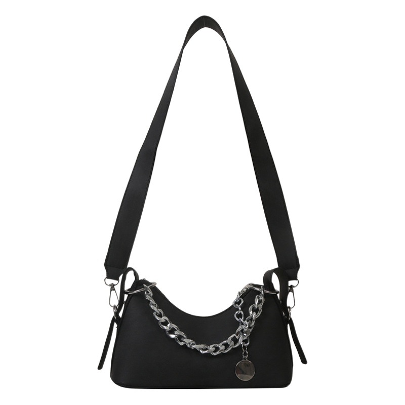 2023 nuevo bolso de media luna casual simple bolso de las axilas retro ins bolsa de cadena de textura de moda bolsa pequeña portátil para mujer