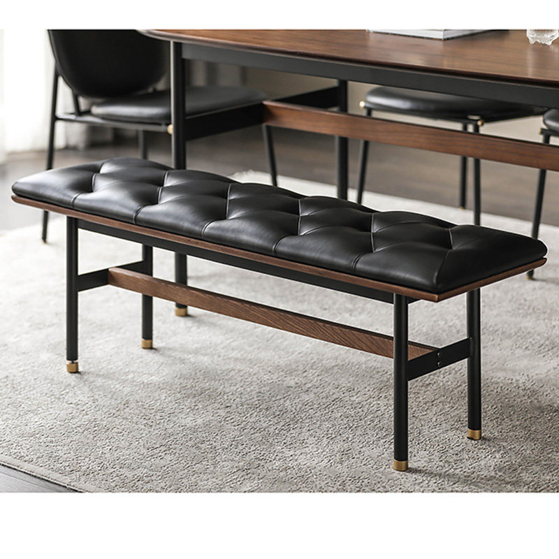 Italian-style bed end bench, modern minimalist shoe-changing bench, high-end home entryway luxury fabric long bench