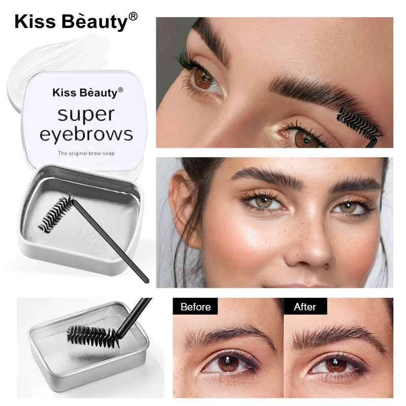 Безцветное прозрачное средство для укладки бровей (Kiss Beauty) — стойкая фиксация, держит четко, 10 г