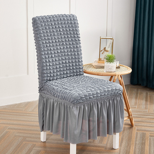 Chair cover cross-border Amazon seersucker solid color elastic seat cover home hotel dustproof elastic chair cover wholesale