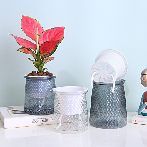 Automatic Water-Sucking Lazy Pot, Lightweight Lazy Plastic Flower Vase, Nordic Feng Shui Plant Pot
