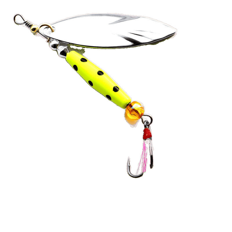 Cebo de pesca rotativo Lentejuelas de lentejuelas de sauce metal hoja de manivela pluma cebo falso cebo Luya cebo fábrica de comercio exterior