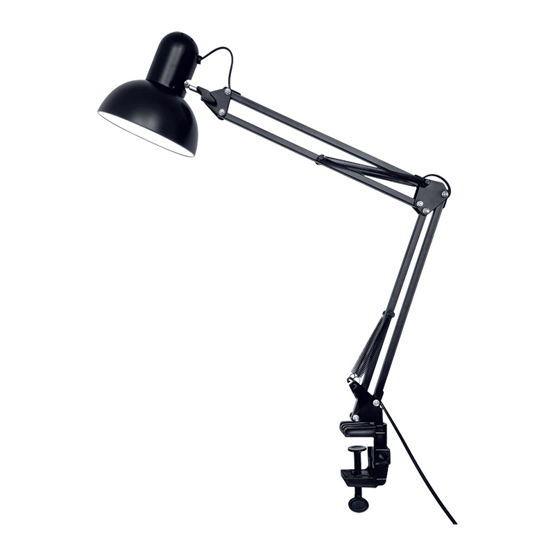 Luz de escritorio de manicuras iluminación LED brazo largo metal plegable giratorio cabezal de cama luz de estudio de oficina