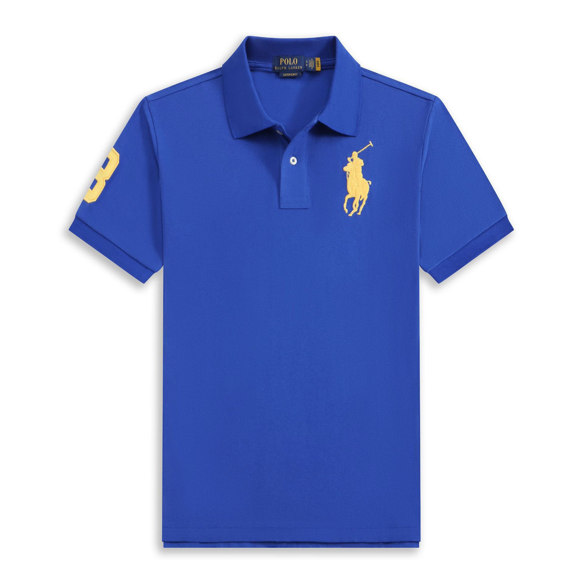 POLOWALK hombre logotipo marino bordado polo con solapa de verano nuevo RL suelto casual camiseta de manga corta