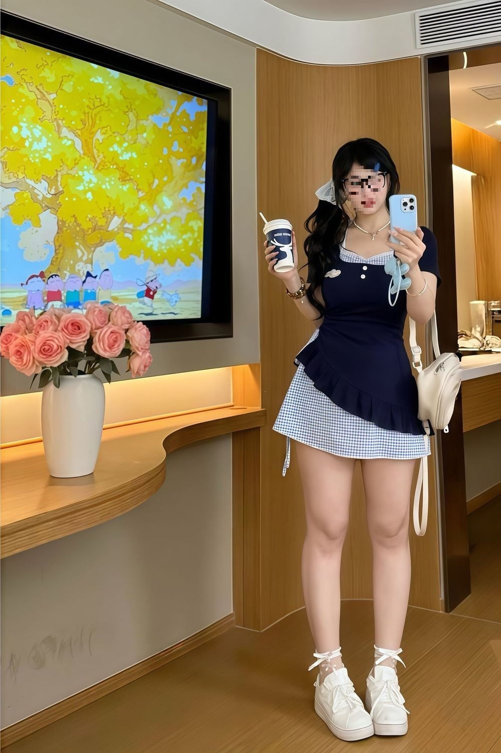 Đầm suông nữ midi tay ngắn phối ren dệt kim cổ tròn, form rộng che khuyết điểm mùa hè — Áo dài màu xanh lá cây (ưu tiên vận chuyển), Áo dài màu xanh da trời (ưu tiên giao hàng), Váy ngắn màu xanh da trời (ưu tiên giao hàng), Váy ngắn màu xanh lá cây (ưu tiên giao hàng) chi tiết 3