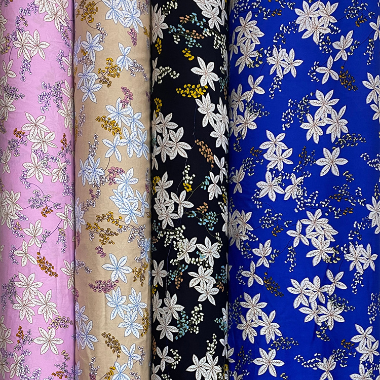 Fabricante al por mayor transpirable 30s floral impresión digital inventario 100% tela de rayon
