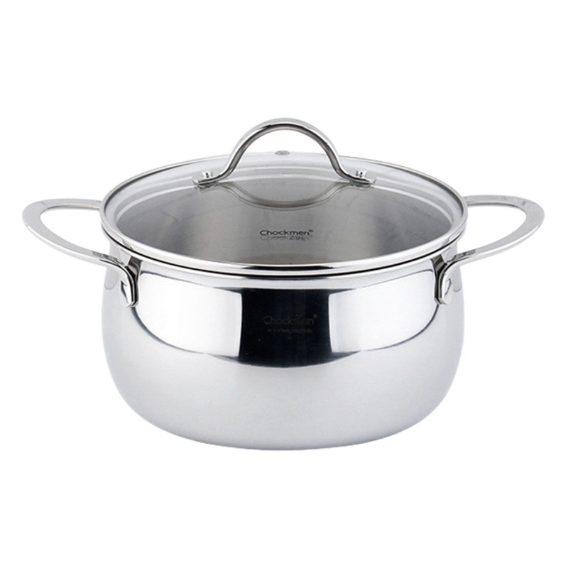 Chockmen Zhuo Deming 18 / 10 acero inoxidable 16cm pequeña olla de cocción al vapor mini desayuno olla de pan al vapor