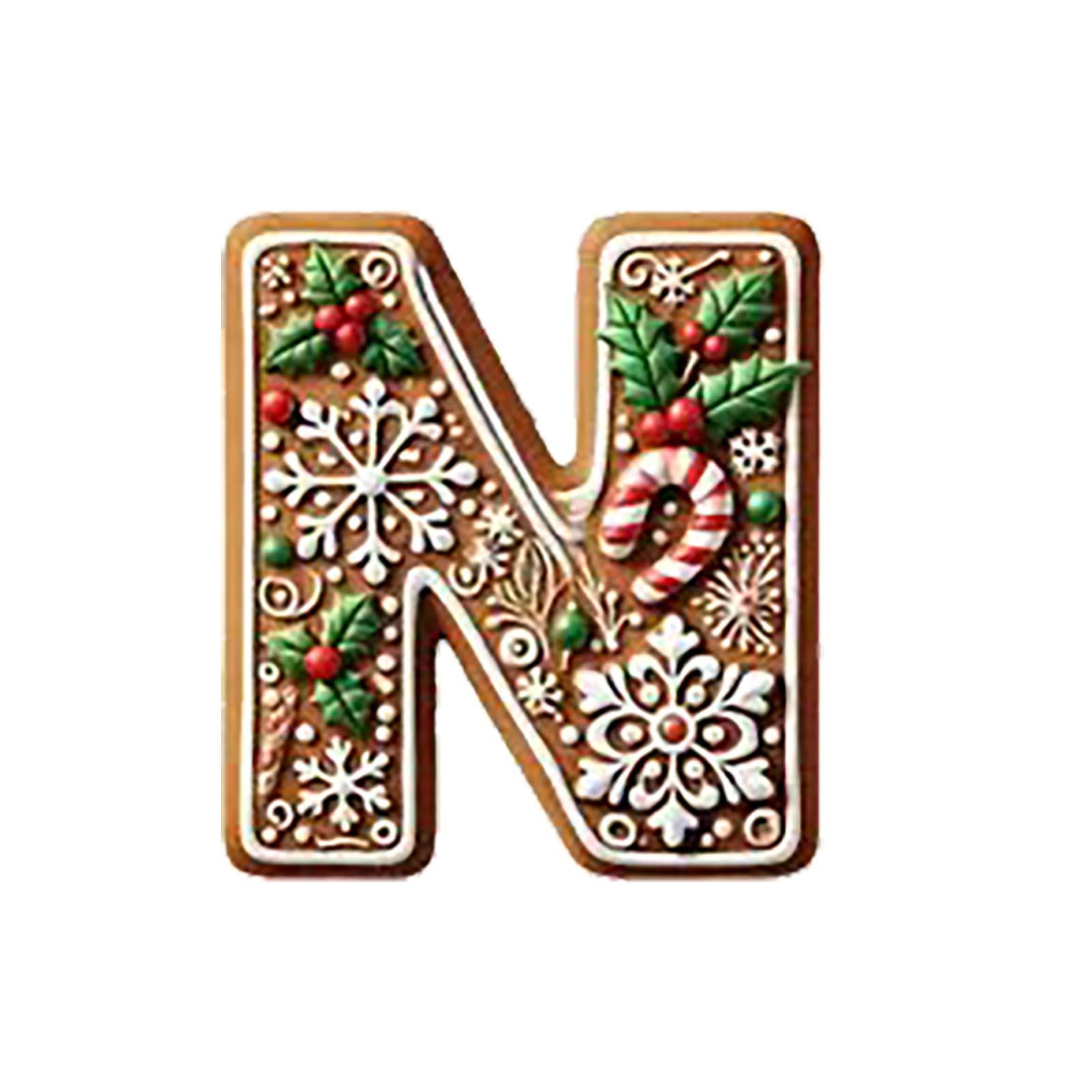 Explosiones transfronterizas de Navidad 26 árboles de Navidad pan de jengibre letras decoraciones mini letras colgante colgante