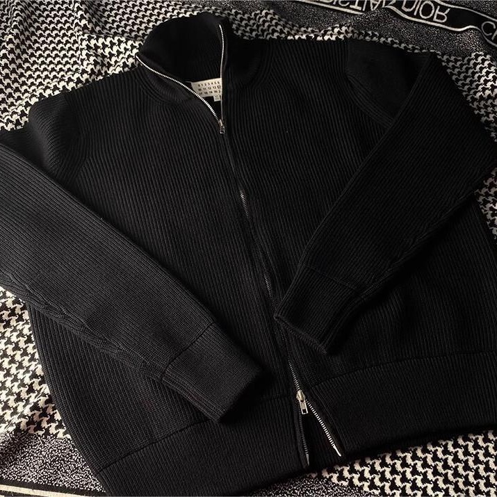 Margiela Style Autumn and Winter Fashion Thickened Sweater Zipper Lazy High Neck Loose Casual Fashion Brand Wool Jacket