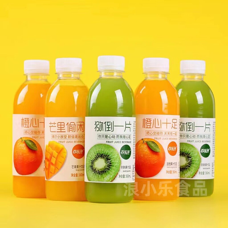 Fruit Juice Beverage Various Flavors Mango Orange Kiwi Fresh White Peach Strawberry Blueberry 360ml * 24 Bottles