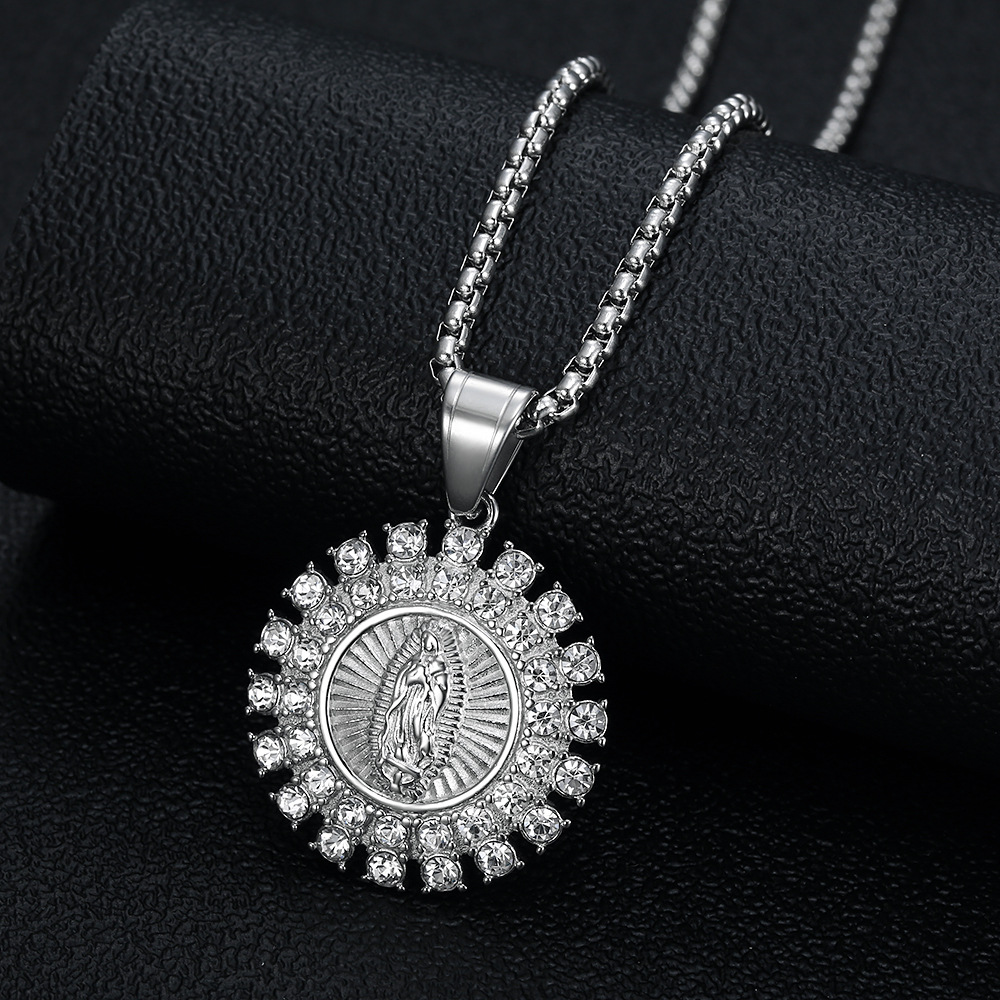 Titanium Steel Material Hip-Hop Human Titanium Steel Plating Rhinestones 18K Gold Plated Men's