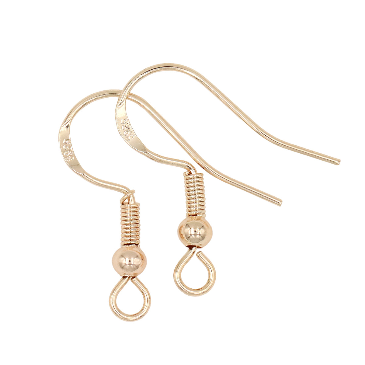 S925 plata pura gancho para la oreja 18K chapado en oro pendientes accesorios hechos a mano DIY materiales semiacabados oído piezas de joyería al por mayor