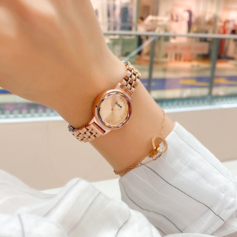 Reloj de cuarzo para mujer elegante con correa de acero lujo_voghion.com