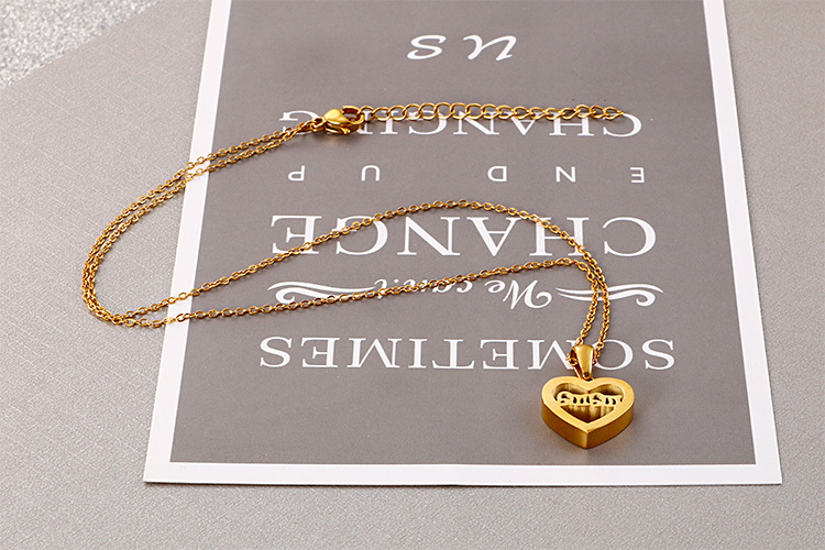 Women'S Gender Creative Pendant Korean Version Of Heart-shaped Stainless Steel Necklace Wholesale