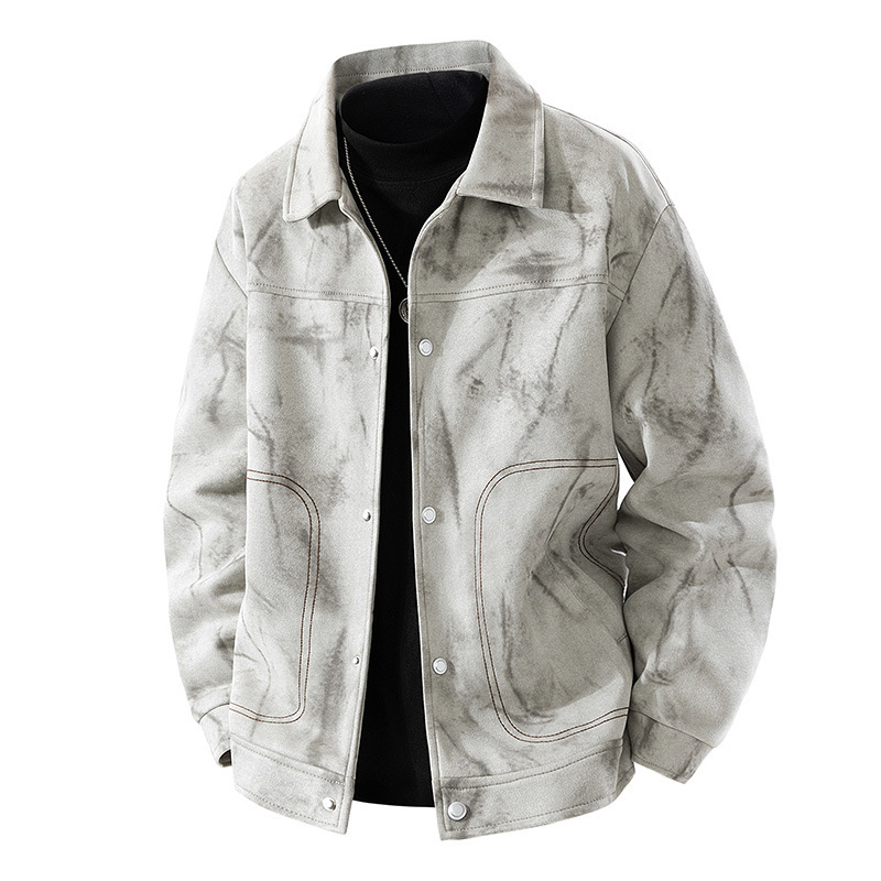 Cross-Border 2026 Spring and Autumn New Trendy Suede Jacket Loose Fit Men's Fashion Versatile Turn-Down Collar Casual Coat Cross-Border 2026 Spring and Autumn New Trendy Suede Jacket Loose Fit Men's Fashion Versatile Turn-Down Collar Casual Coat