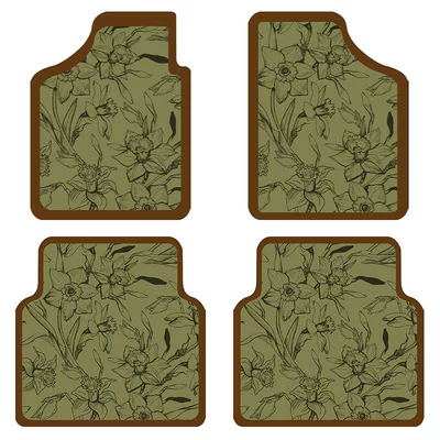 Private Car Mats | Universal Foot Pad - luxurious-green-main-driver-co-pilot-two-piece-set