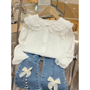 W 97410 Doll collar girls' shirt �����IŮͯ�r���羳���u
