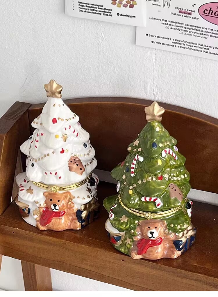 1 Piece Quantity Christmas Cute Christmas Tree Bear Ceramics Party Festival