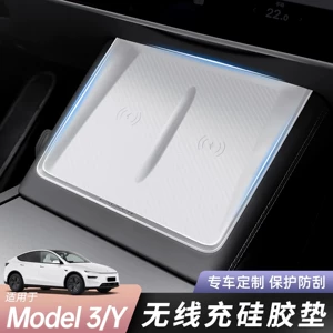 Tesla Model 3/Y Simsiz Şarj Silikon Mat Mərkəzi Konsol Aksesuarları