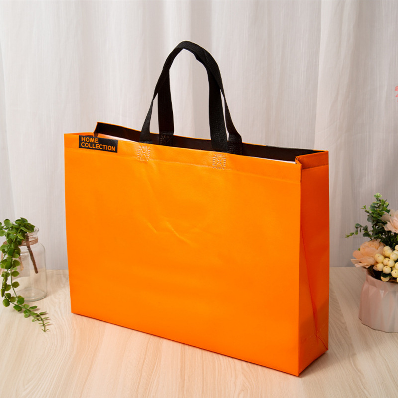 Bolso no tejido recubierto de color sólido en stock bolsa de ropa no tejida bolsa de publicidad de educación escolar urgente logotipo impreso