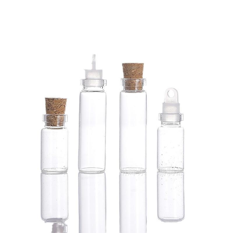 Botella de tubo de tapón de madera de pequeña capacidad 1ml 2ml botella de reactivo de alto borosilicato botella de vidrio botella de polvo de oro botella de cordyceps desear blanqueado image 6