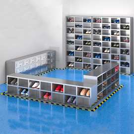 不锈钢鞋柜无尘净化车间工厂实验室员工更鞋凳更衣室多层格换鞋柜