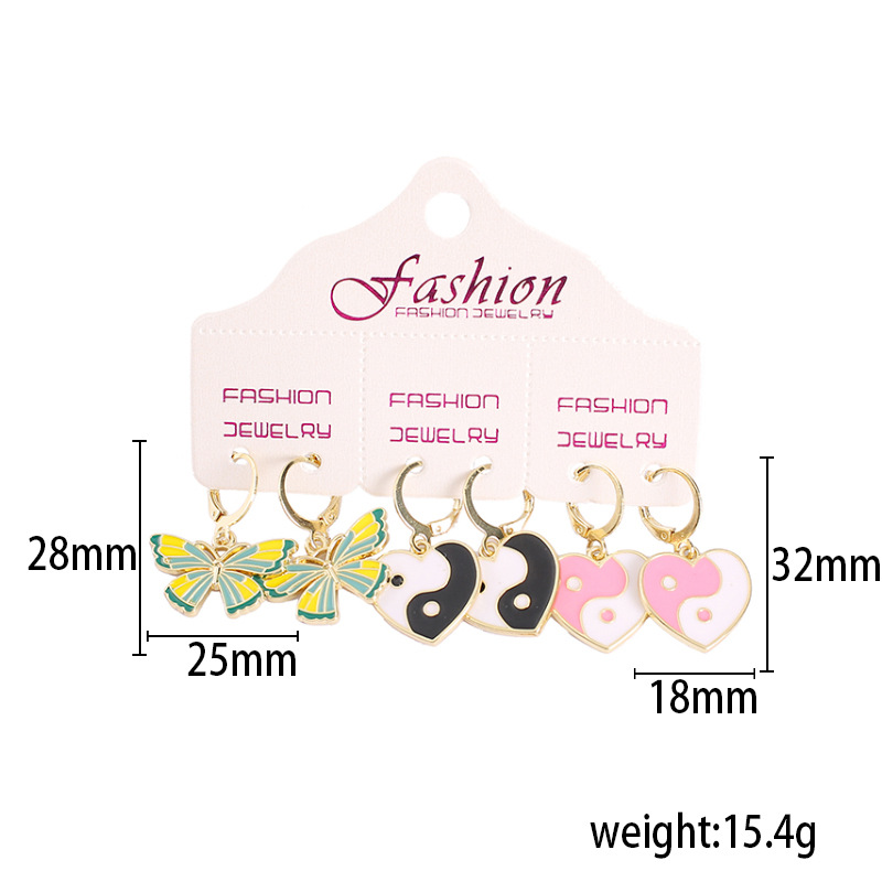 1 Set Fashion Flower Alloy Enamel Womenu0027S Dangling Earrings