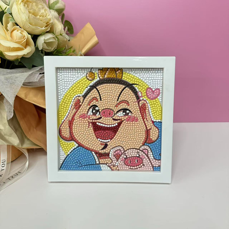 Nueva pintura de diamantes Nezha para niños hechos a mano bricolaje dibujos animados Sanrio pegatinas de mampostería juguetes de diamantes adhesivos para niñas