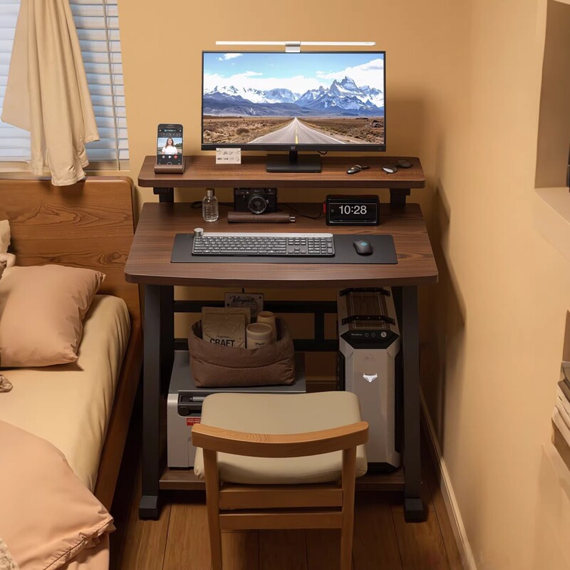 New small computer desk, desktop, can hold a printer, suitable for small apartments, bedroom, home use, bedside table, movable small table New small computer desk, desktop, can hold a printer, suitable for small apartments, bedroom, home use, bedside table, movable small table