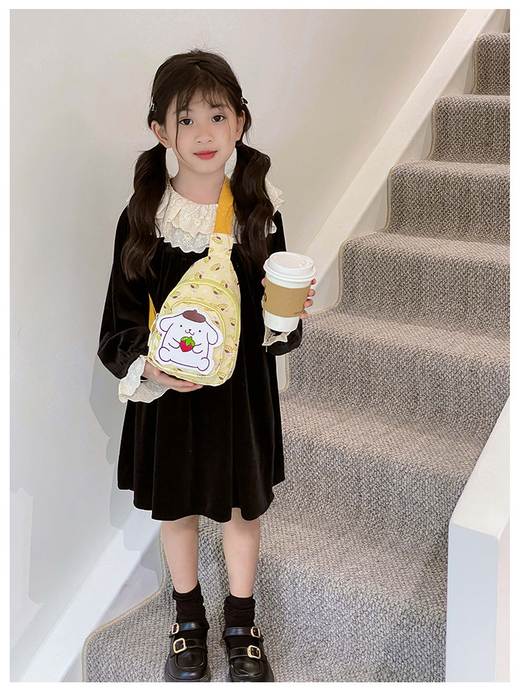 Wholesale new cross-border small-sized children's chest bags with double zippers and large capacity, cute single-shoulder bags for boys and girls in kindergartens undefined