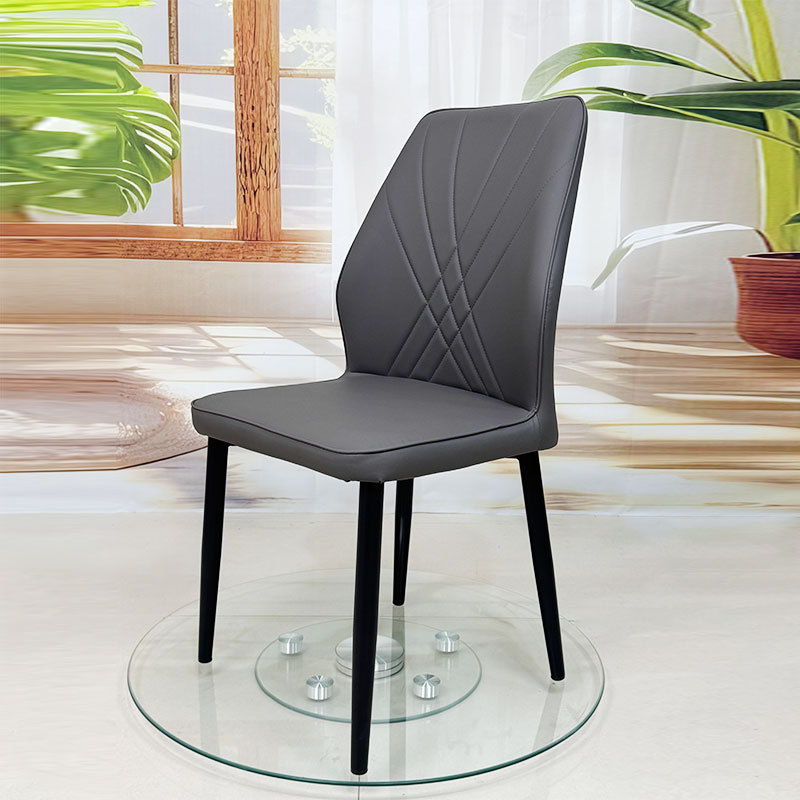Silla de comedor con tablero de pizarra, estilo crema de lujo ligero, silla con respaldo, uso doméstico moderno y minimalista, venta al por mayor del fabricante, tapicería suave, estructura de metal.