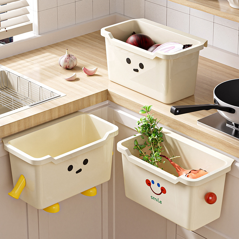 New kitchen living room bedroom hanging trash can wall-mounted household kitchen waste storage box small department store