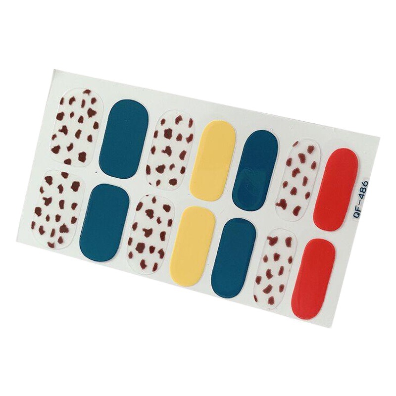 Pegatinas de uñas con estampado de leopardo vidrio púrpura red roja pegatinas completas pegatinas de uñas desnudas frescas pegatinas de uñas Desgarrables a prueba de agua