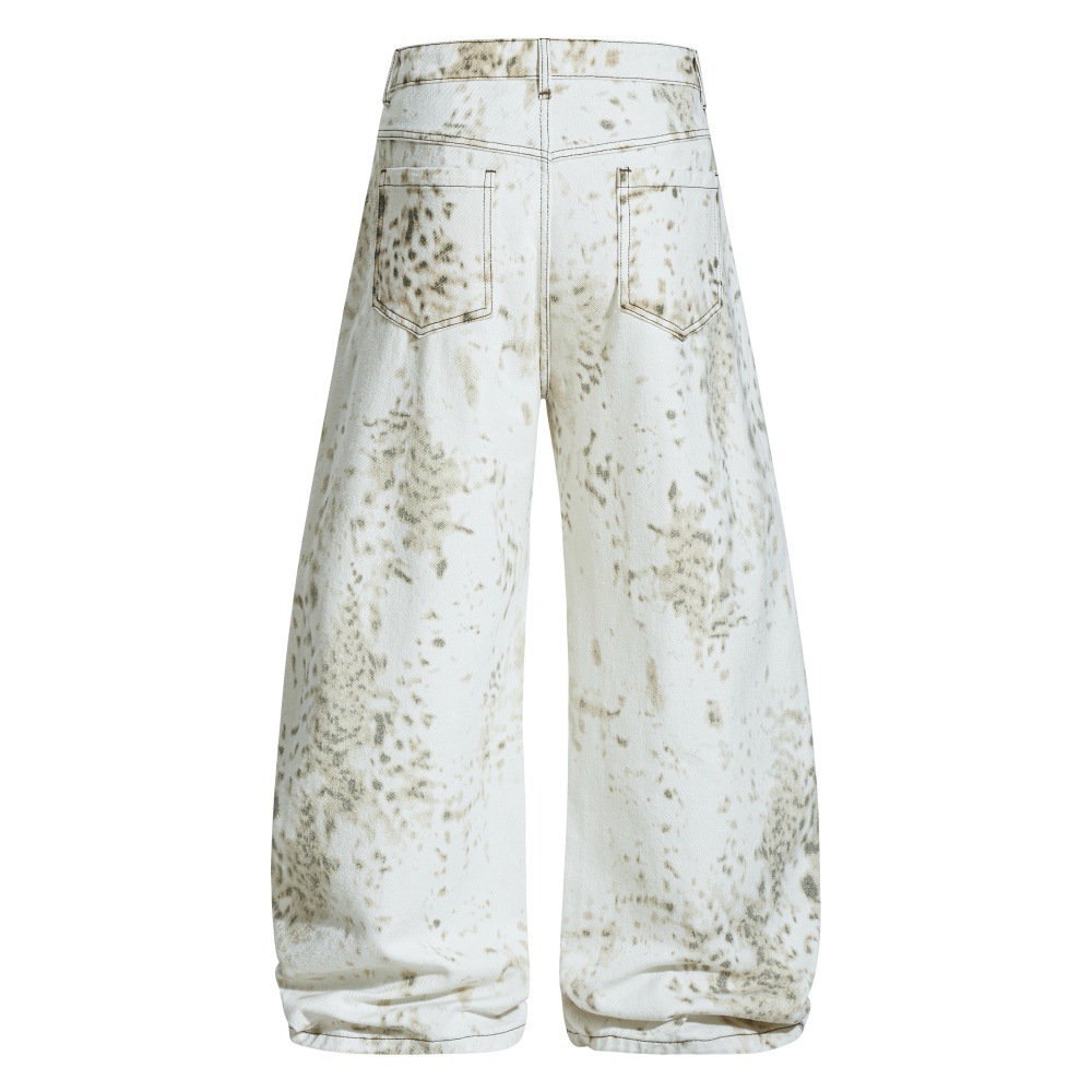Wasteland Style Vintage Tie-Dye Dirty Wide-Leg Herren High Street Trend Punk Niche Loose Fit Scimitar Pants_voghion.com