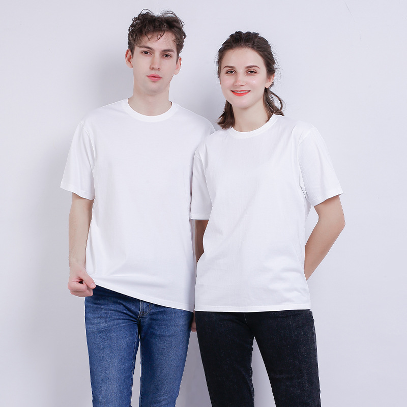 180g Euromode CVC polyester-cotton export short-sleeved T-shirt, Amazon bestseller, solid color, customizable printing