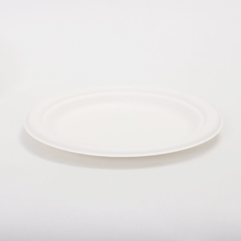 Bacia de azúcar cubiertos desechables disco degradable grado alimenticio fuente de pulpa de picnic al por mayor