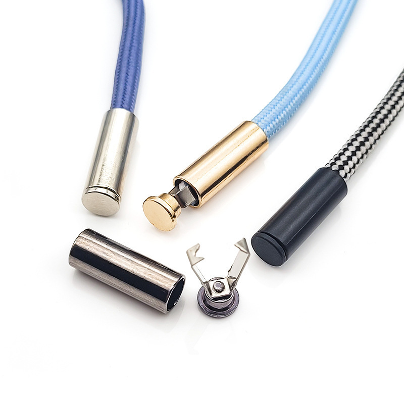 Metal Bell-Shaped Cord Stopper Round Straight Tube Buckle Decorative Buckle for Sweatshirt Pants Drawstring Clip Buckle