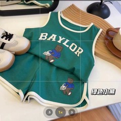 Children's undershirt set summer kids set unisex sports casual sleeveless shorts two-piece set one-piece dropshipping