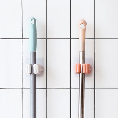[Huisi] Umbrella mop clip, home bathroom wall-mounted, traceless adhesive mop hook, no punching mop holder
