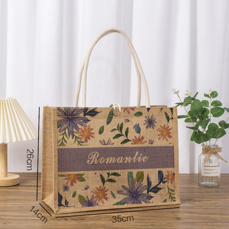 Bolsas de lino portátiles personalizadas pintadas diy bolsas de lino portátiles publicitarias festivas bolsas de regalo personalizadas
