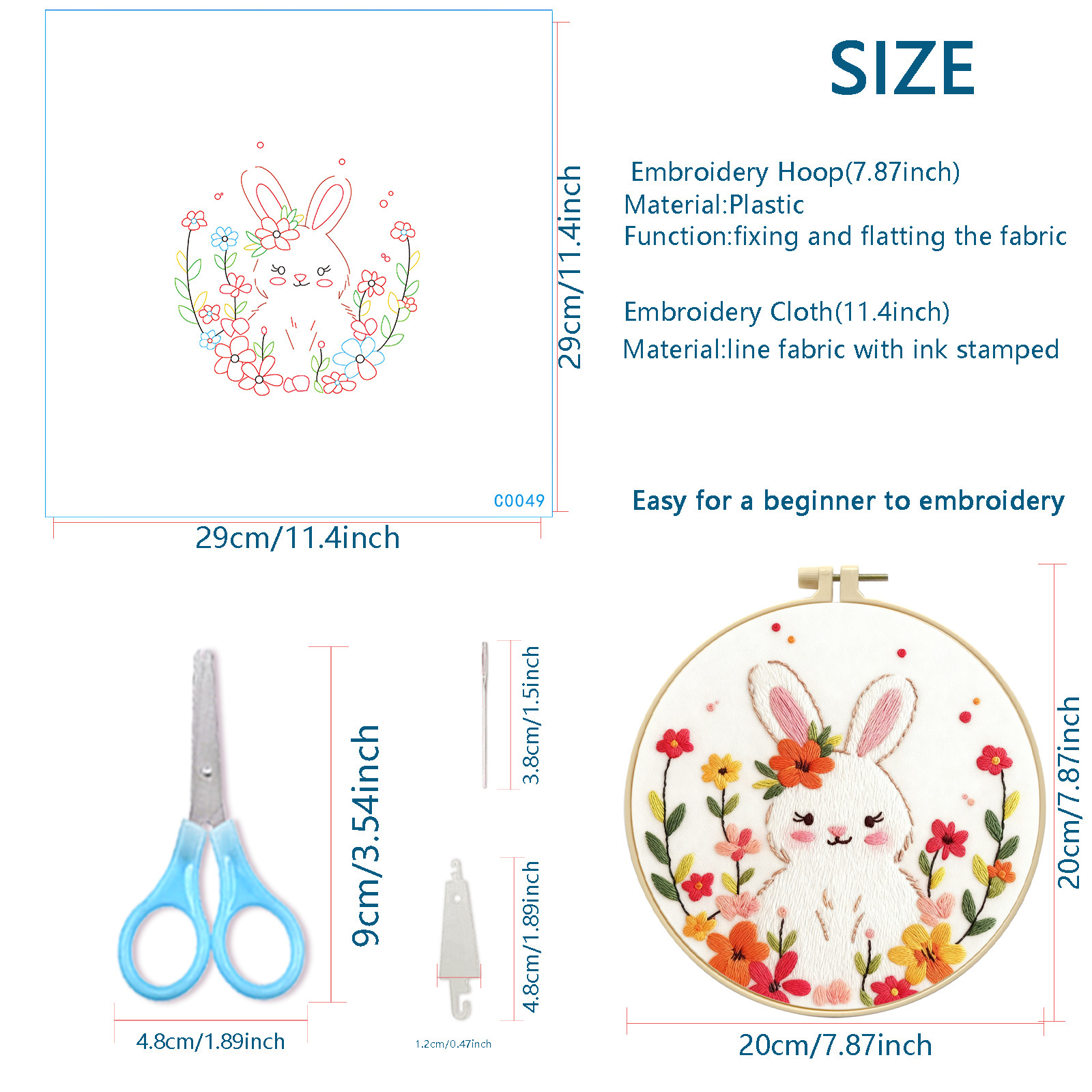 Nuevo paquete de material de bordado DIY de cuento de hadas conejo dibujos animados fabricantes de bordado directo a través de la frontera Inglés