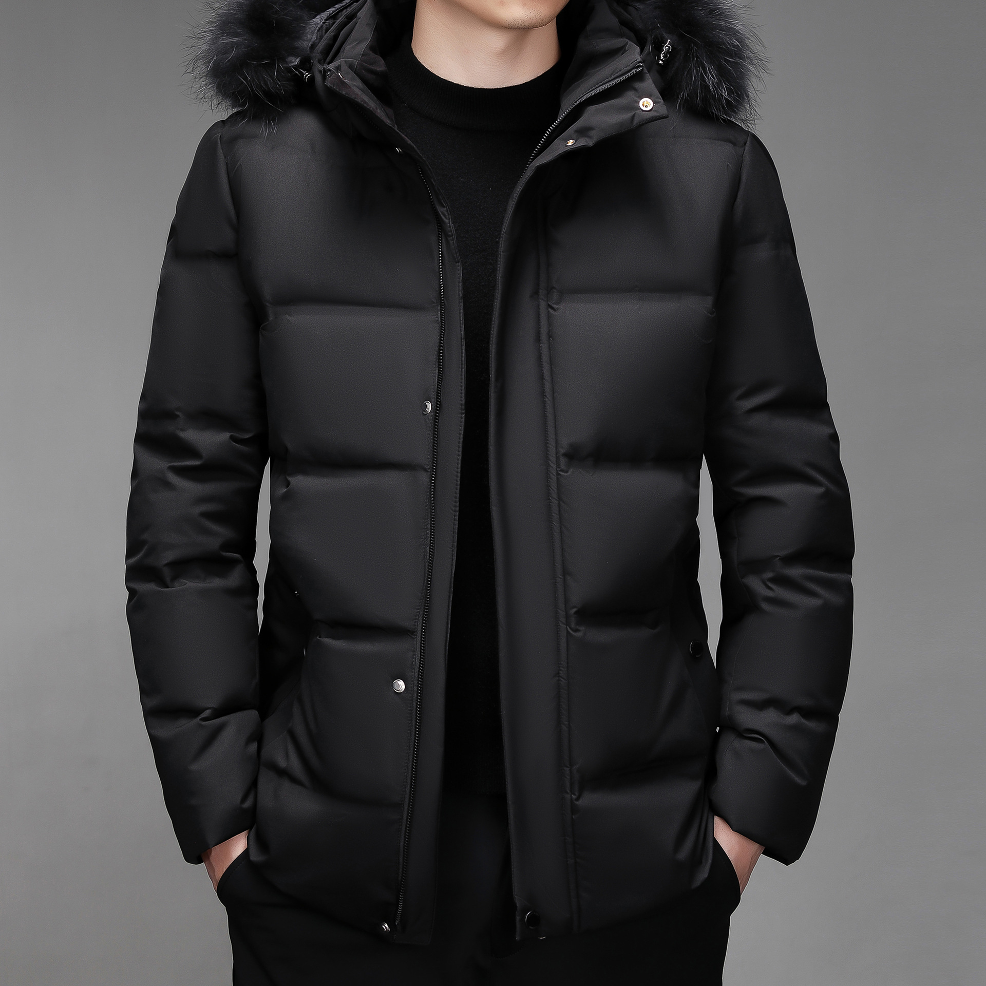 검정색 퍼 칼라