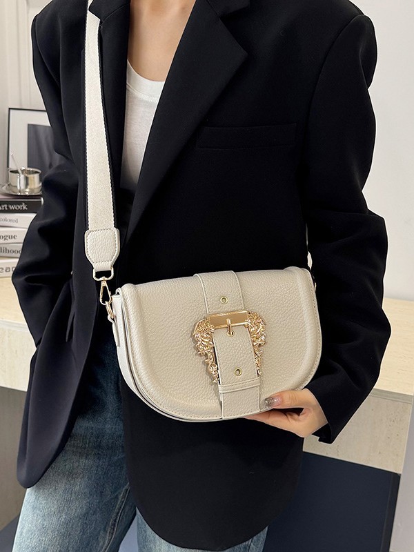 Bolsa de silla de moda coreana de medio círculo para mujeres 2025 nuevo cross-border retro alta textura versátil mochila de hombro