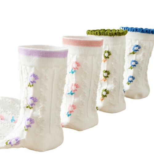 Socks for Women Autumn/Winter Mid-Calf Socks Women Japanese Solid Color Bunchy Socks Long Socks Instagram Trendy Forest System Simple High Calf Socks
