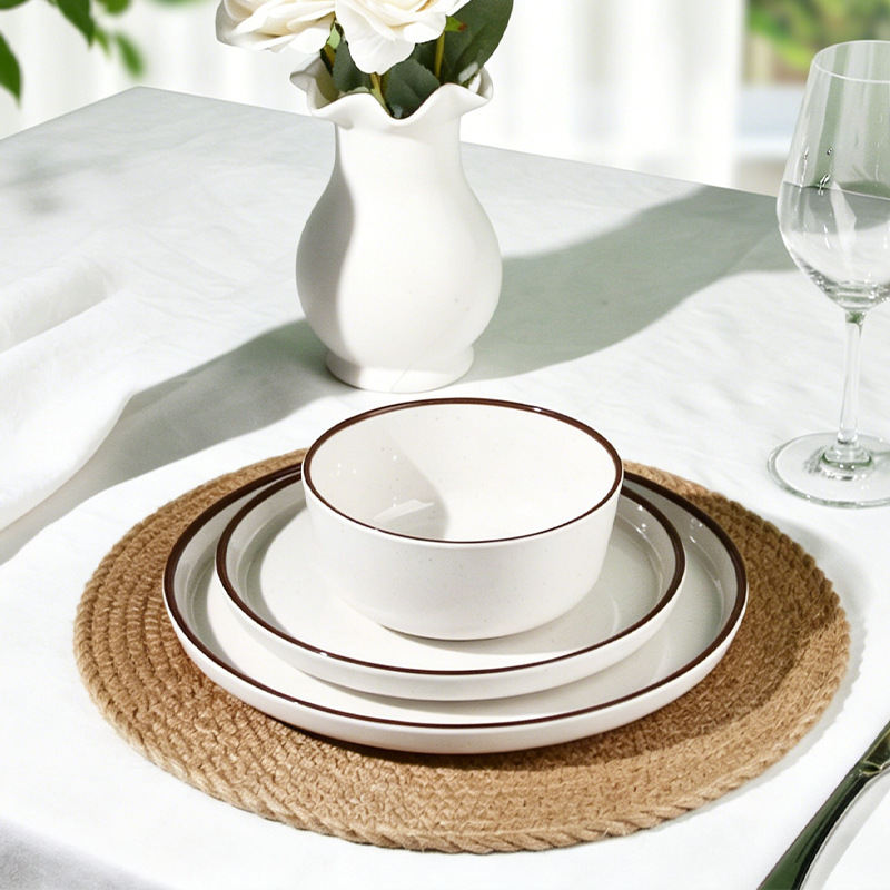 White Melamine Japanese-Style Tableware Creative Imitation Porcelain Steak Bowls and Plates Western-Style Dinnerware Buffet Round Bowl and Plate Set White Melamine Japanese-Style Tableware Creative Imitation Porcelain Steak Bowls and Plates Western-Style Dinnerware Buffet Round Bowl and Plate Set