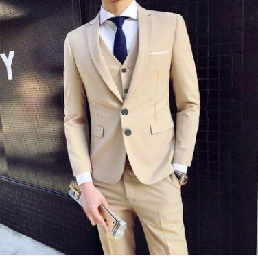 Comercio exterior ropa formal venta directa de fábrica al por mayor cuatro estaciones disponibles hombres traje de negocios de tres piezas traje de dos botones