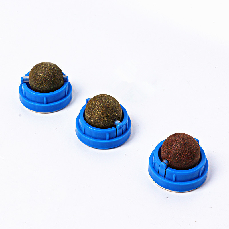 Amazon popular Bola de juguete catnip 4 Pack gato bola de energía plata ratán juguete gato lamiendo y masticando gato juguete