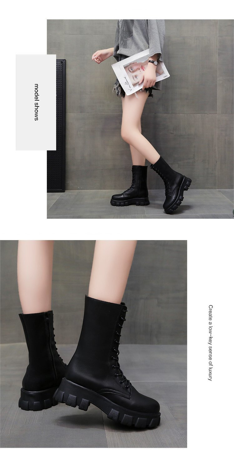 Hoge martin boots met veters voor dames lederen motorlaarzen_voghion.com