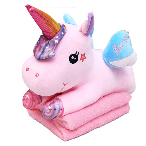  New Star Unicorn Pillow Quilt Software Lying Unicorn Sleeping Doll Air Conditioning Blanket Manufacturer Wholesale